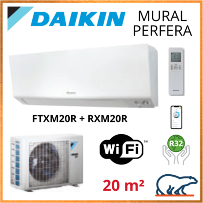 Daikin Climatisation Mural Réversible – PERFERA BLUEVOLUTION – R32 – FTXM20R + RXM20R + WIFI 2KW