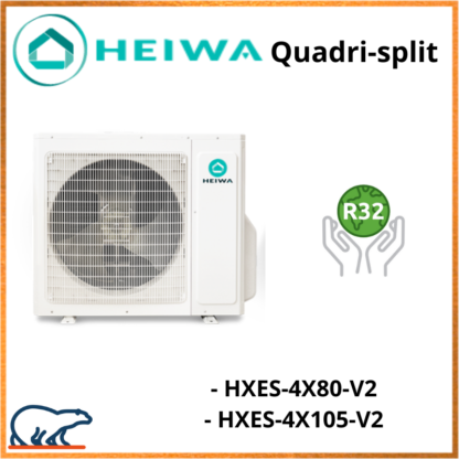 Groupe Extérieur Quadri-Split HEIWA HXES4X80V2/HXES4X105V2