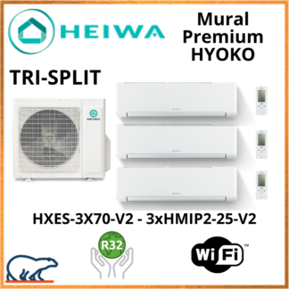 TRISPLIT HEIWA Premium HYOKO  3xHMIP-25-V2 + HXES-3X70-V2 7kW