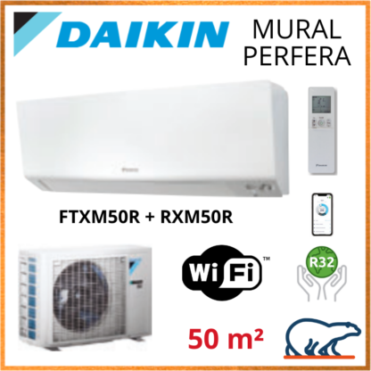 Daikin Climatisation Mural Réversible – PERFERA BLUEVOLUTION – R32 – FTXM50R + RXM50R + WIFI 5KW
