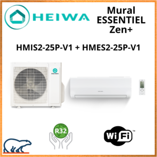 Monosplit ESSENTIEL Zen + HEIWA HMIS2-25-V1 + HMES-25P-V1 2.5kW