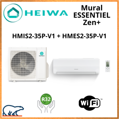 Monosplit ESSENTIEL Zen + HEIWA HMIS2-35P-V1 + HMES2-35P-V1 3.5kW