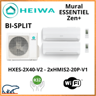 BISPLIT HEIWA ZEN+  2x(HMIS2-20P-V1) +  HXES-2X40-V2 4kW