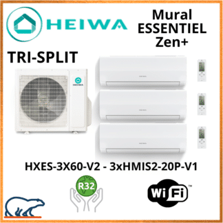 TRISPLIT HEIWA ZEN+  3xHMIS2-20P-V1 +  HXES-3X60-V2 6kW