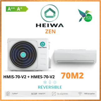 Climatiseur Monosplit ESSENTIAL HEIWA Zen HMIS-70-V2 + HMES-70-V2 7 kW