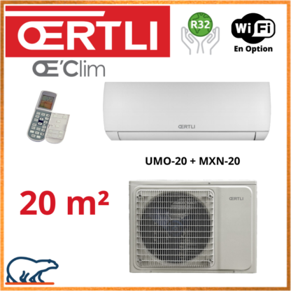 OERTLI Monosplit EMMO – Full Inverter – R32- UMO-20 + MXN-20 2kW
