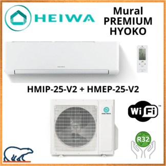 Climatiseur Monosplit PREMIUM HEIWA Hyoko HMIP-25-V2 + HMEP-25-V2 2,5 kW