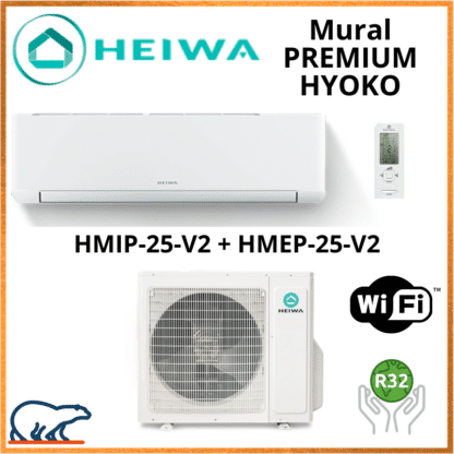 Climatiseur Monosplit PREMIUM HEIWA Hyoko HMIP-25-V2 + HMEP-25-V2 2,5 kW