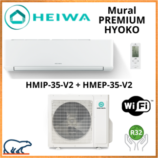 Climatisation Monosplit PREMIUM HEIWA Hyoko HMIP-35-V2 + HMEP-35-V2 3,5 kW