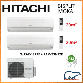 BISPLIT HITACHI MOKAI RAM-33NP2E + 2xRAK-18RPE 3.3kW