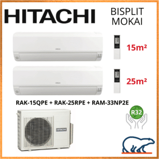 BISPLIT HITACHI MOKAI RAM-40NP2E + RAK-15QPE + RAK-25RPE 4kW