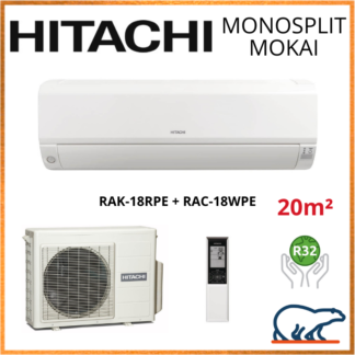 Monosplit HITACHI MOKAI 1.8kW RAK-18RPE + RAC-18WPE