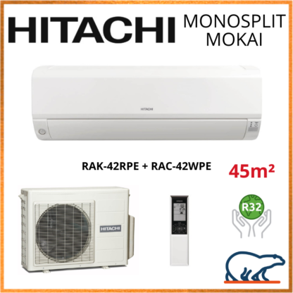 Monosplit HITACHI MOKAI 4.2kW RAK-42RPE + RAC-42WPE